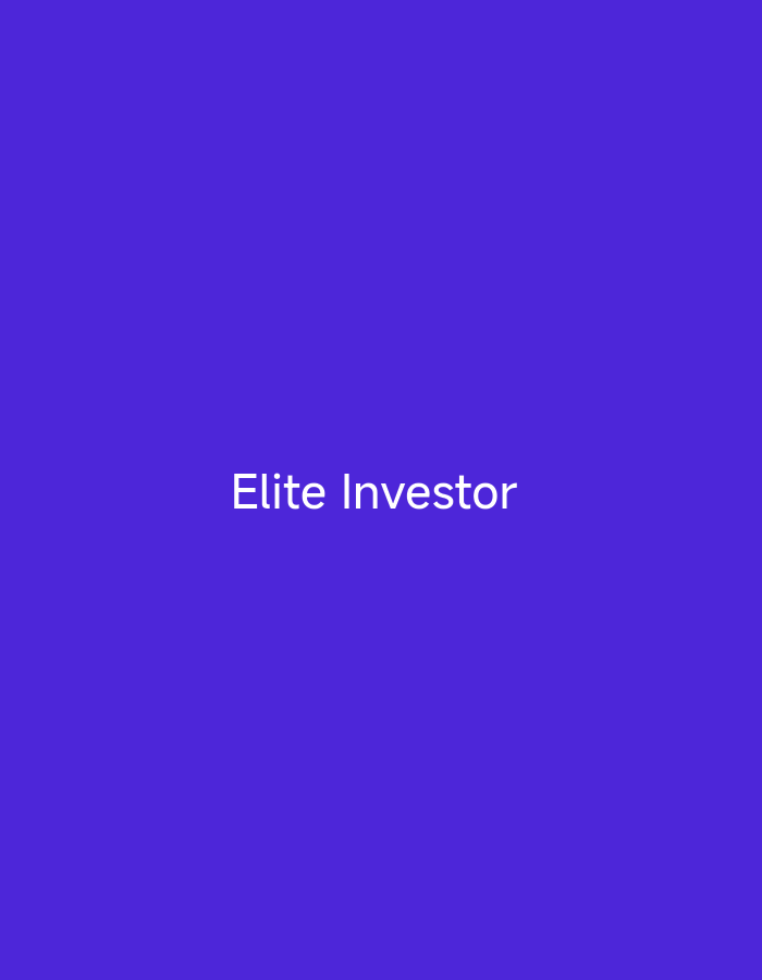 The image displays the text "Elite Investor" in white, centered on a solid royal purple background. There are no people, objects, or environmental details present in the image, and it is not possible to determine its location in Nsugpe, Nigeria.