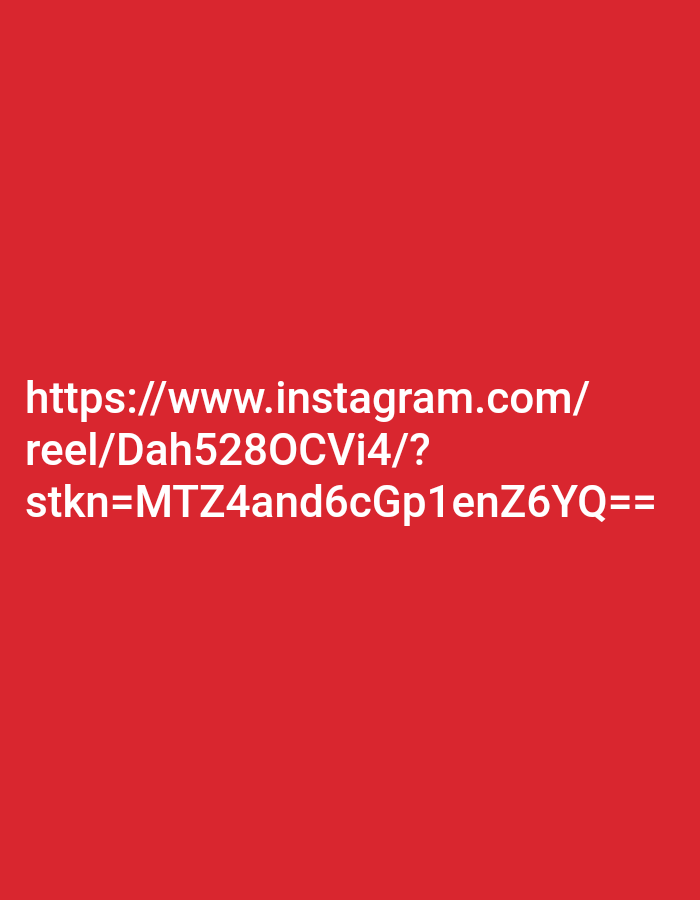 The image displays text against a solid red background. The text reads: "https://www.instagram.com/ reel/Dah528OCVi4/? stkn=MTZ4and6cGp1enZ6YQ==". There are no discernible elements related to Kendayakan, Indonesia.