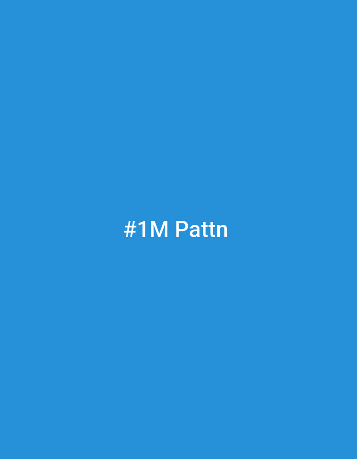 The image is a plain, solid blue background with the white text "#1M Pattn" centered. There is no location or other contextual information present.