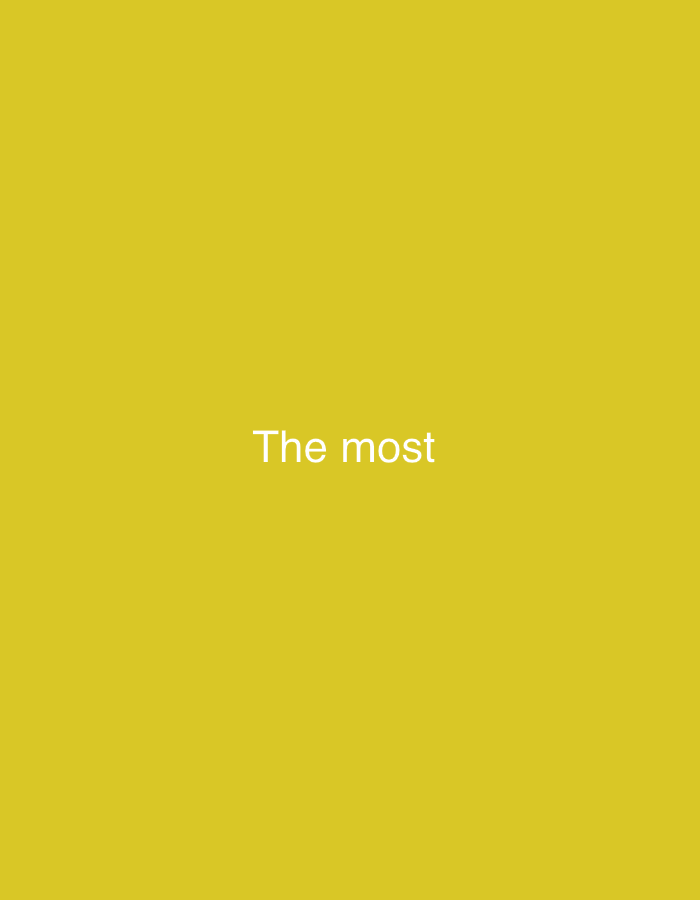 The image is a plain yellow background with the words "The most" written in white text. There are no people, objects, or environmental details present. It is impossible to determine the location in Magnitogorsk, Russia based on this image.
