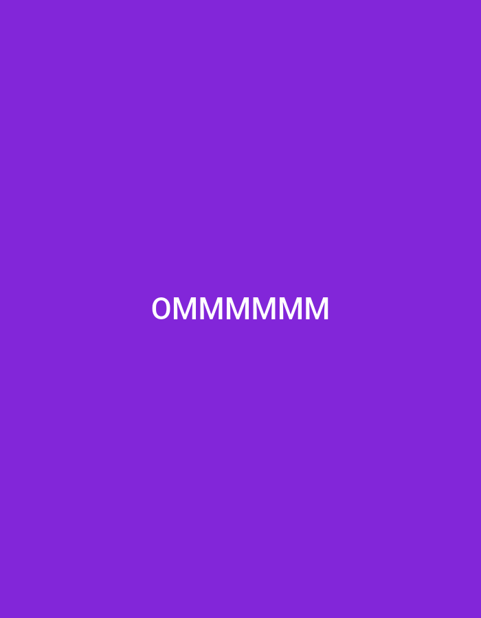 The image displays the word "OMMMMMMM" in white text centered on a solid purple background. There is no indication of the city of Haini, India, in this image.