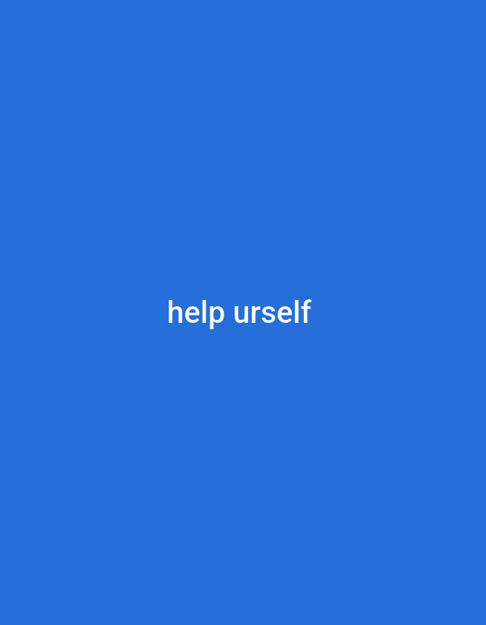 The image displays a solid blue background with the white text "help urself" centered on it. There are no people, objects, actions, or interactions visible in the image, and no discernible environmental context that would suggest a location in Gboko, Nigeria.