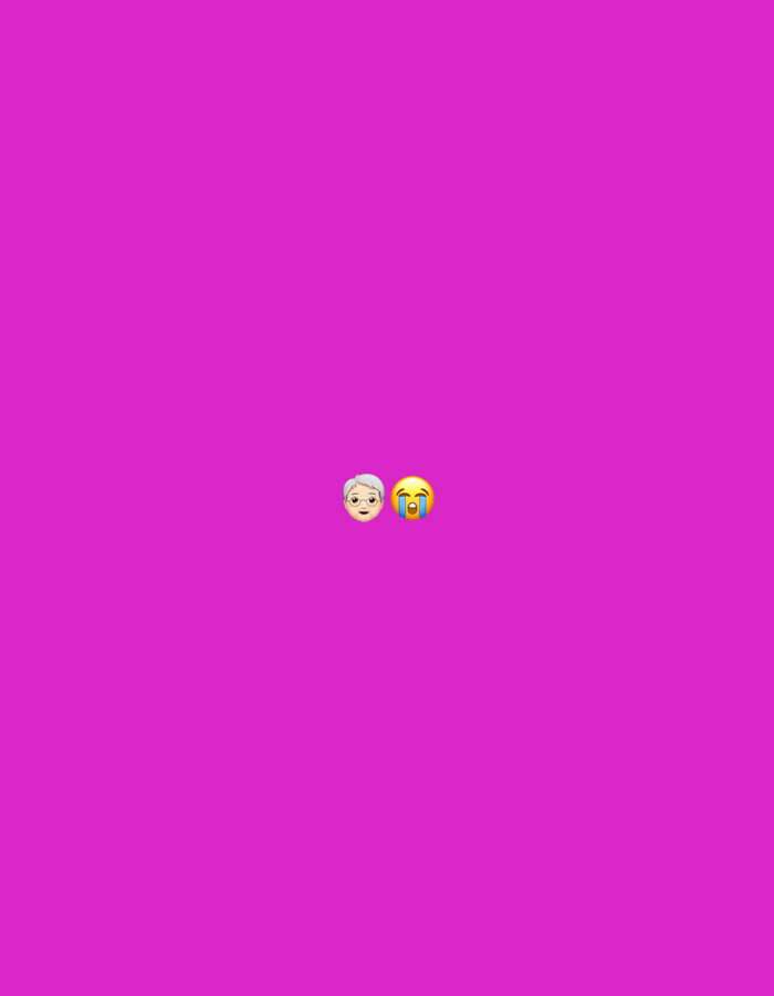 The image features a minimalist composition with two emojis set against a solid magenta background. Centered horizontally and positioned slightly above the vertical midpoint, the two emojis are placed side-by-side. On the left is an emoji depicting an older person with gray hair and glasses, smiling gently, which conveys an emotion of calmness or contentment. To its immediate right is a loudly crying face emoji, characterized by an open mouth and large tears streaming from its eyes, expressing deep sadness, grief, or distress.
There is no discernible activity or event taking place, but the pairing of these contrasting emojis suggests a potential narrative or emotional interaction, such as an older person observing or reacting to someone in sorrow. The background is a flat, uniform color, offering no contextual details regarding time of day, weather, or a specific setting. There are no visible location cues within the image itself that would link it to Ihtiman, Bulgaria, nor is any text present. The primary focus is solely on the juxtaposed emotional expressions of the two emojis.