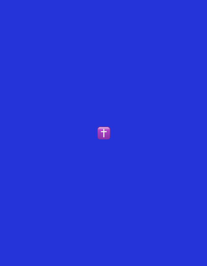 The image shows a bright pink emoji of a cross, centered on a solid royal blue background. There is no discernible location in Moscow, Russia, nor any other environmental or human elements.