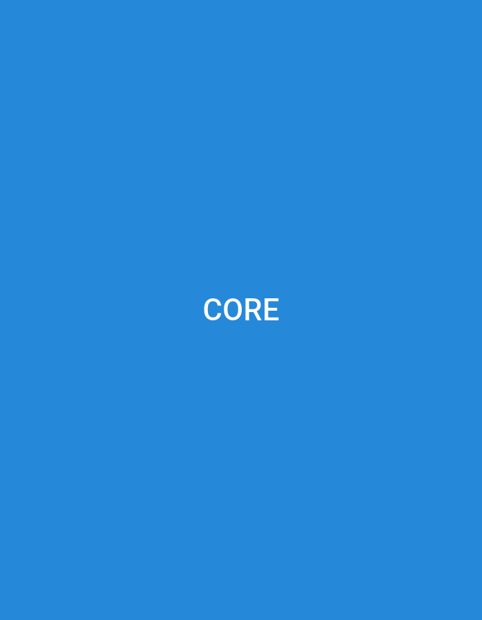 The image is a simple, solid blue background with the word "CORE" in white, sans-serif font, centered horizontally and vertically. There is no indication of location within Douliu City, Taiwan, or any specific details about people, subjects, objects, actions, interactions, or the environment.