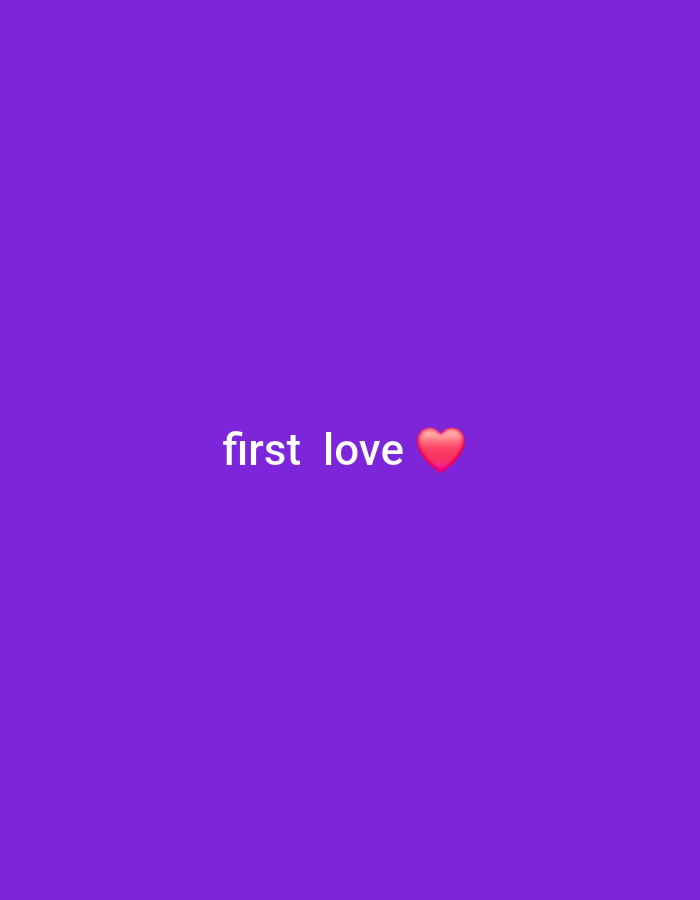 The image is a simple graphic with a purple background. In the center of the image, the words "first love" are displayed in white text, followed by a red heart emoji. There are no discernible features that would allow for a location to be identified in Middlesbrough, United Kingdom.