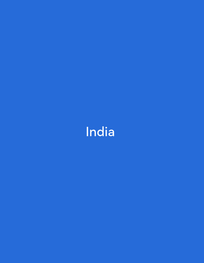 The image is a plain, solid blue background. Text that reads "India" in white font is centered on the background. There are no other objects, people, or discernible environmental features present in the image. The location of Ikorodu, Nigeria is not visible or suggested by the image content.
