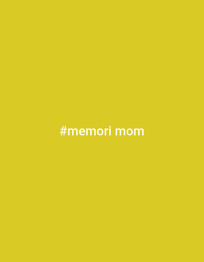 The image is a digital graphic with a plain yellow background. In the center of the image, the white text "#memori mom" is displayed. The image does not contain any information about the city of Cricova, Moldova, nor does it depict any people, subjects, objects, actions, interactions, or a specific environment.