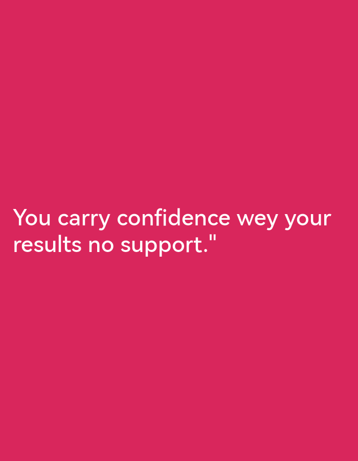 This is a social media graphic with white text on a vibrant pink background. The text reads, "You carry confidence wey your results no support." There are no discernible features of Lagos, Nigeria in this image.