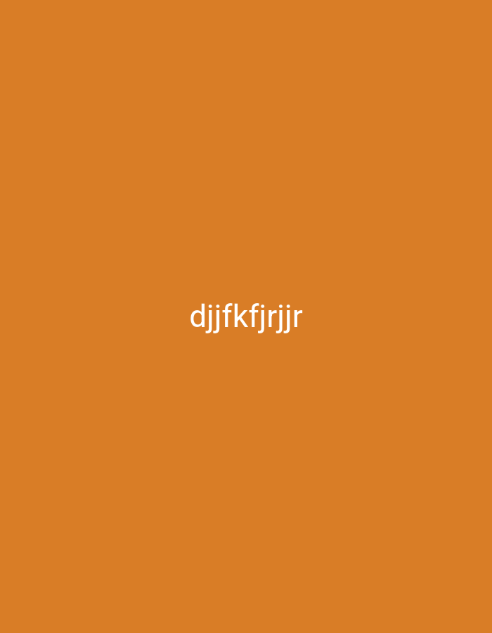 The image displays a solid orange background. In the center, white text reads "djjfkfjrrjr". There are no people, subjects, objects, actions, interactions, or environmental details visible in the image. The location in the city of Nsugpe, Nigeria is not applicable as the image contains only abstract elements.