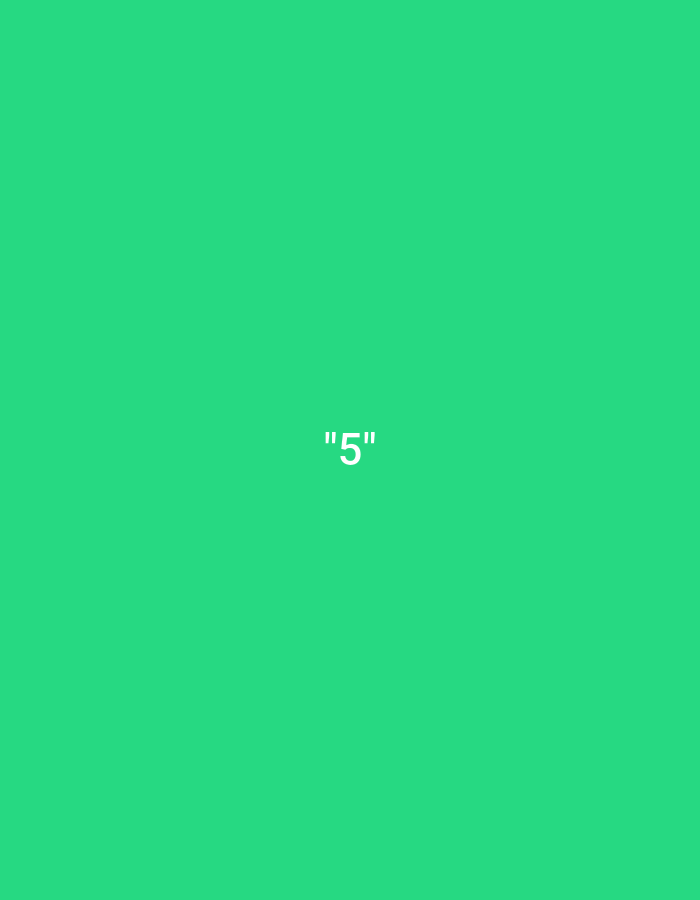 The image is a solid green background with the text "5" in white at the center. There is no discernible location in the city of Jenu, Indonesia, or any other environmental context. The image contains no people, subjects, objects, actions, or interactions.