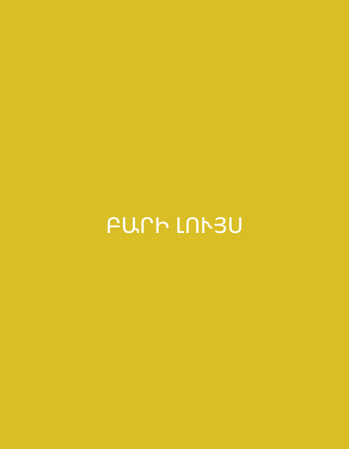 A centered white inscription, "ԲԱՐԻ ԼՈՒՅՍ" is displayed on a solid golden background. The inscription is in Armenian and translates to "Good Morning" or "Good Day". The image contains no depiction of Yeghegnadzor or its vicinity and provides no information to infer its location.