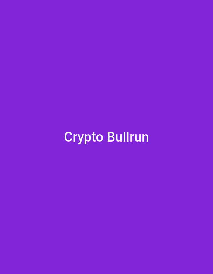 A purple background fills the image. In the center, white text reads "Crypto Bullrun." There are no other discernible objects or subjects in the image.