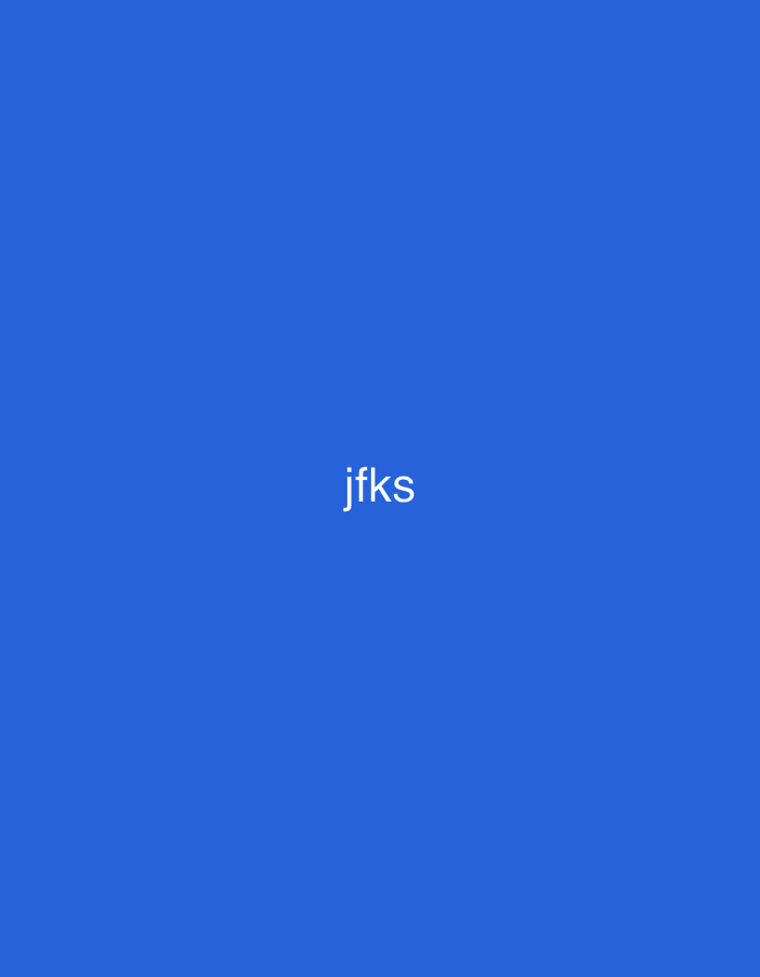 The image is a solid blue background with the text "jfks" centered in white. There is no indication of location.