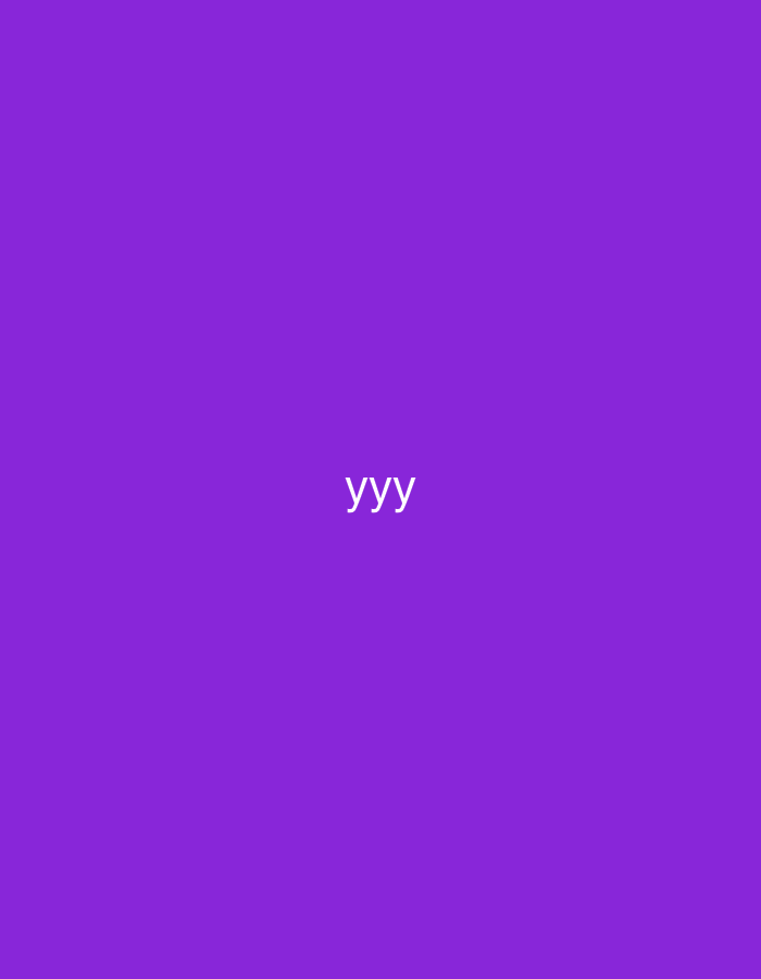 The image is a plain purple background with the white text "yyy" centered horizontally and positioned in the lower third of the frame. There are no identifiable elements of a city, location, people, objects, actions, or interactions.