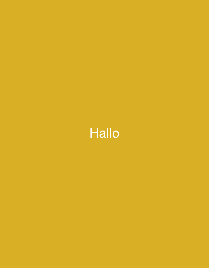 The image is a close-up, medium shot of a yellow textured background. Centered on the background is the word "Hallo" written in white, sans-serif font. The lighting is even, and there are no shadows. The background appears to be a solid color, with a slight gradient towards the bottom. The word "Hallo" is the only discernible text or subject in the image.