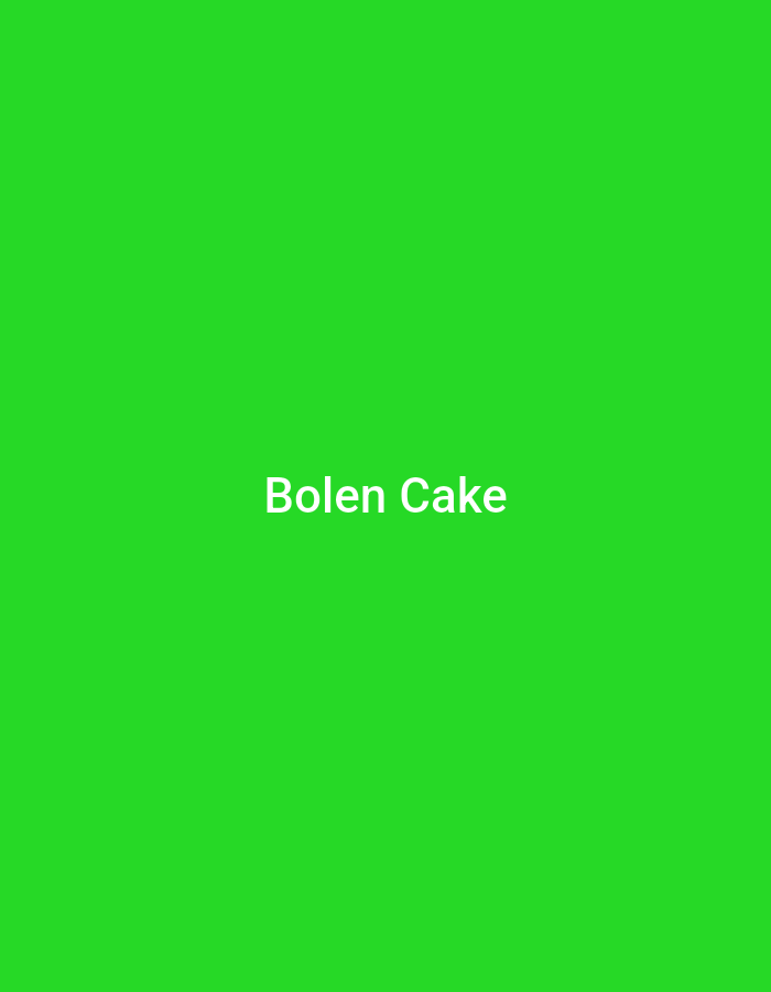The image is a solid green background with the text "Bolen Cake" in white lettering centered horizontally and slightly above the vertical center. There is no identifiable location in the city of Ketegan, Indonesia, or any other discernible environment, people, subjects, objects, actions, or interactions.