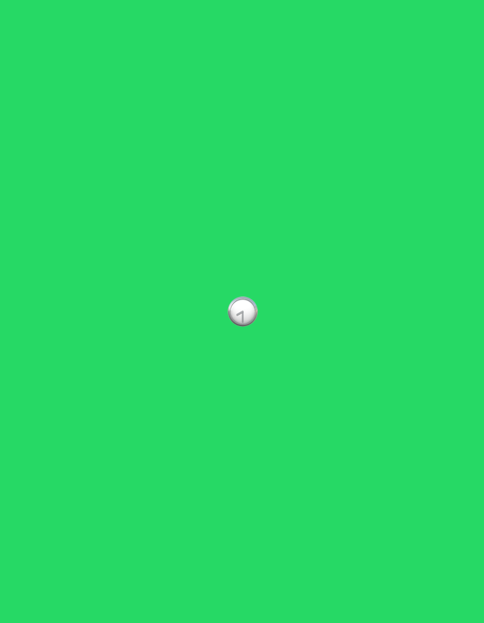A white circular icon with the number "1" in the center is displayed against a vibrant green background. The icon is located in the center of the image. The scene is entirely digital and does not represent a real-world location.
