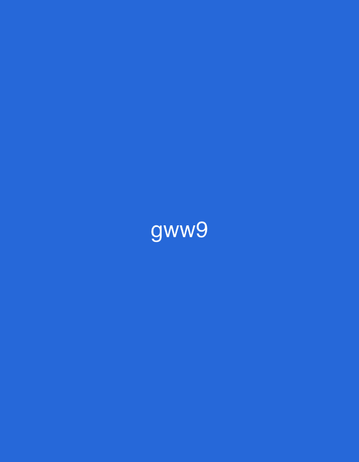 The image displays a solid, uniform blue background. Centered on this field is the text "gww9", rendered in white, sans-serif characters. No other visual elements, such as people, objects, or environmental details, are depicted. This scene is situated in the city of Casablanca, Morocco.