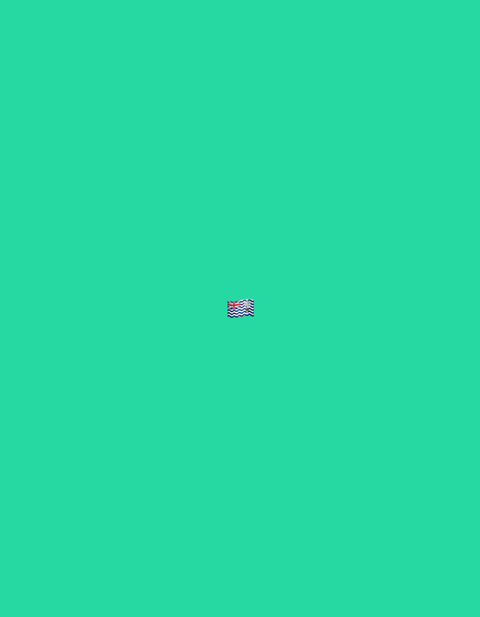 The image shows a flag of the British Indian Ocean Territory centered on a bright teal background. The flag is small and appears as an emoji. There is no information about the location in Moscow, Russia.