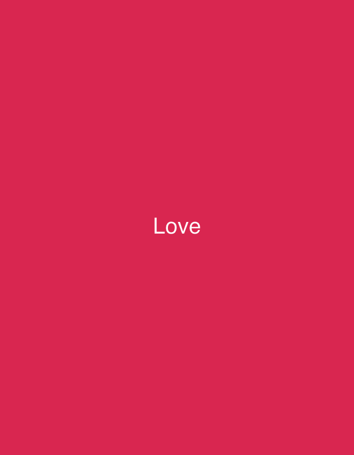 The image is a solid crimson background with the word "Love" centered in white text. There is no indication of any location in Sofia, Bulgaria or any other elements.