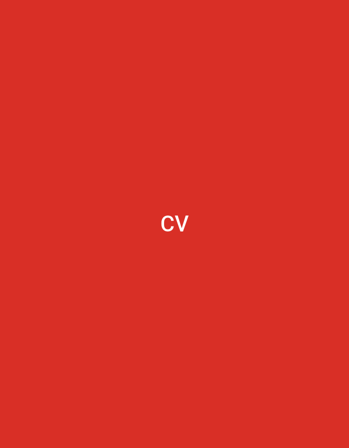 The image displays a solid, uniform red background. Centered horizontally and vertically on this background are the lowercase letters "cv" rendered in white, sans-serif typography. There are no other discernible subjects, objects, people, actions, interactions, or environmental features within the image frame. This graphic is associated with the city of Casablanca, Morocco.