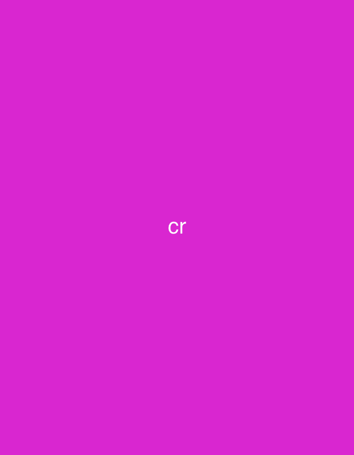 The image presents a solid magenta background with the white, lowercase letters "cr" centrally positioned. There are no additional subjects, objects, people, or discernible environmental features other than the text on the monochromatic field. This abstract scene is situated in the city of Casablanca, Morocco.