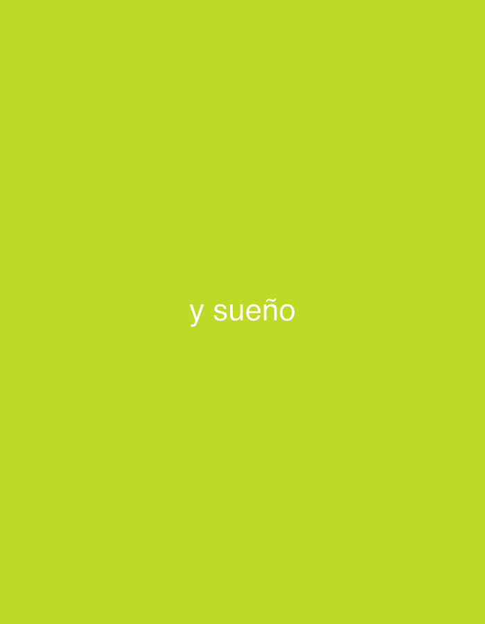 The image features a solid, vibrant lime green background, devoid of any discernible subjects, objects, or a specific scene. White text is centrally positioned, reading "y sueño" (Spanish for "and dream" or "I dream"). There are no visible activities, events, or environmental details such as time of day, weather, or specific location cues within the image itself. The image is abstract and minimalist, conveying a message solely through the text and its colored backdrop. While the provided context indicates Santa Ana, Venezuela, this location is not visually supported by any elements in the image.