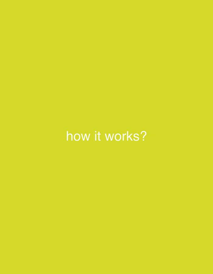 The image is a digital graphic with a solid bright yellow background. Centered on the background is the text "how it works?" in white, sans-serif font. There is no discernible connection to Kolkata, India, or any specific location within a city. The image is devoid of people, subjects, objects, or any discernible actions or interactions. The environment is simply the blank yellow digital space.