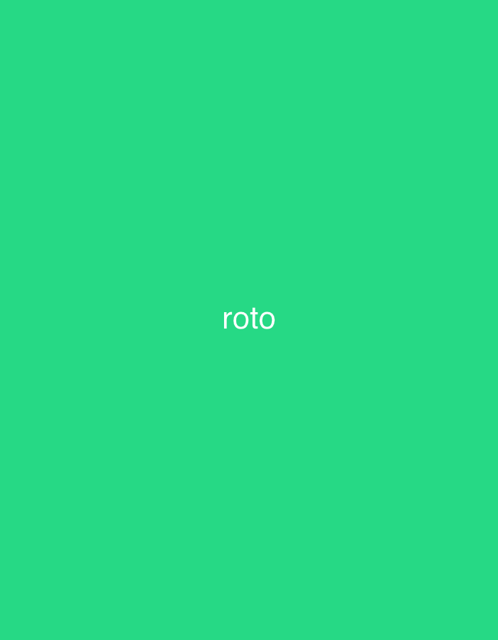 The media file presents a simple graphic featuring the word "roto" in white, lowercase letters. The text is centrally positioned against a solid, vibrant green background, which is a uniform, bright shade, similar to emerald or teal. No people or complex objects are depicted in the image. The scene is a static display of text on a colored field, with no discernible activity or event taking place. There are no visual cues for time of day, weather, or specific location within the image content itself, though the context provided is Santa Ana, Venezuela. The text "roto" is the only visible textual element. The accompanying cropped images demonstrate the word "roto" placed in various corners of the same green background, serving to highlight its appearance at different positions.