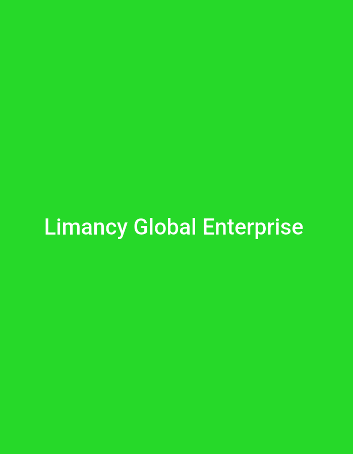 A simple image displays the text "Limacy Global Enterprise" in white capital letters against a bright green background. The text is centered horizontally and positioned towards the bottom of the image. The background is a solid, uniform green, with no other discernible features or details.