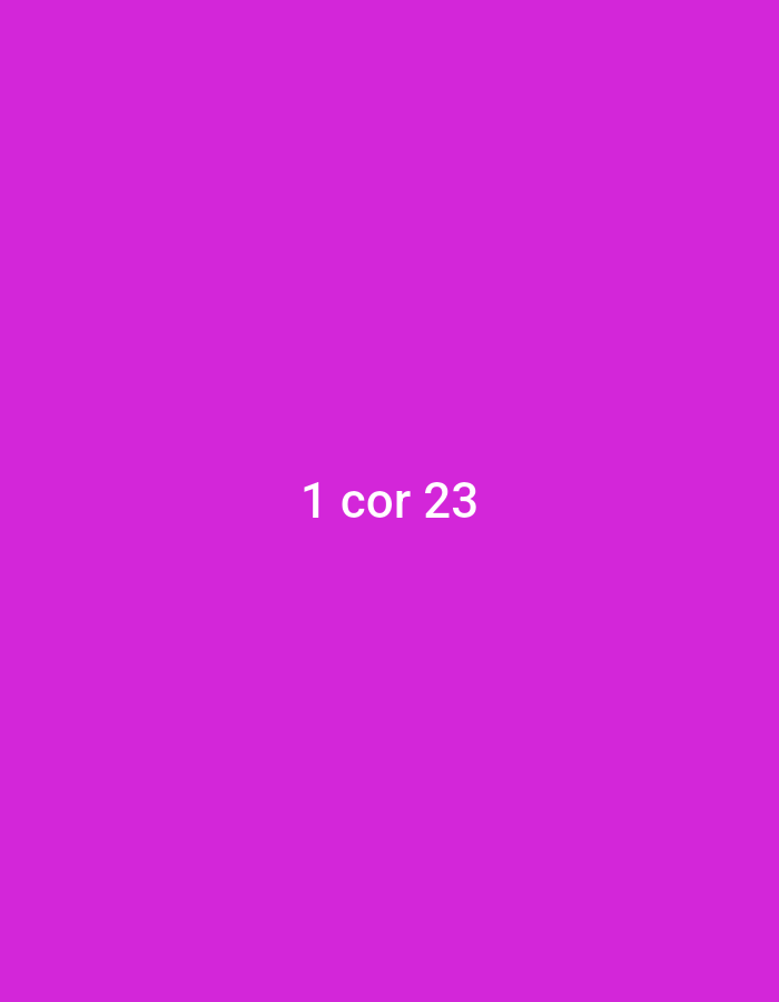 The image is a solid magenta background with white text that reads "1 cor 23" in the center. There are no other objects or people present in the image.