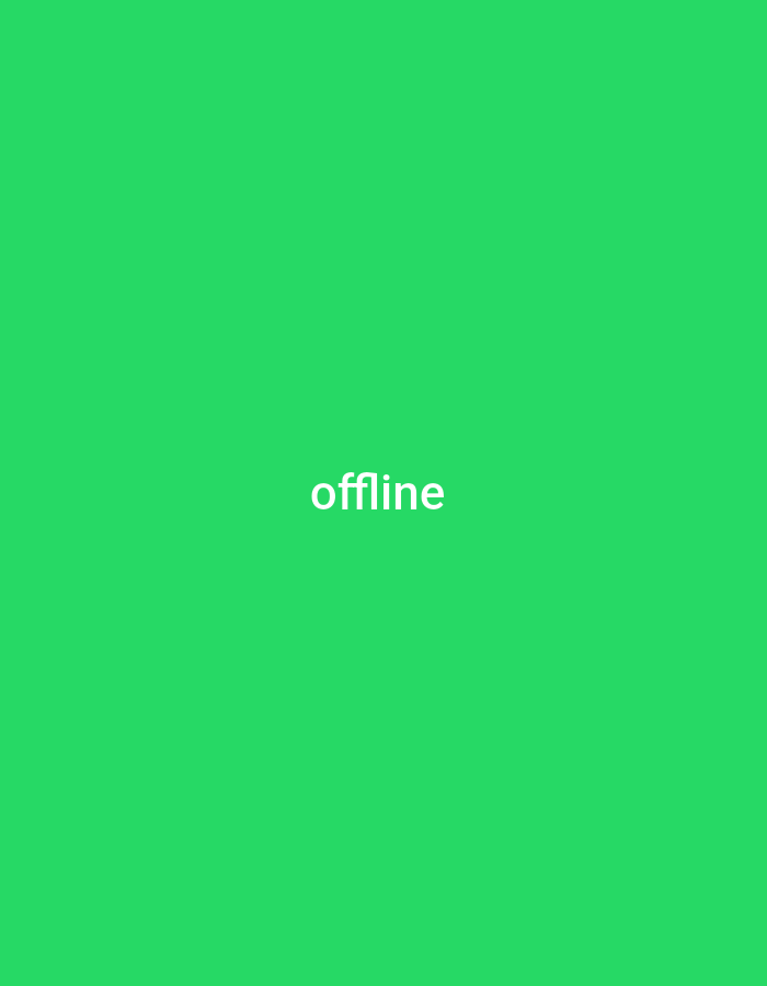 The image displays the word "offline" in white, sans-serif text centered on a bright green background. The text is clearly legible, with "offline" positioned approximately in the middle of the frame. There are no other visual elements in the image. The context provided indicates that this image is from Jauro Sent, Nigeria, but this location does not offer any cues about the content of the image itself, which is purely typographic. The activity, if any, is implied by the text "offline," suggesting a lack of internet connectivity or availability. No people, objects, specific setting, time of day, weather, or emotions are depicted or suggested by the visual information.