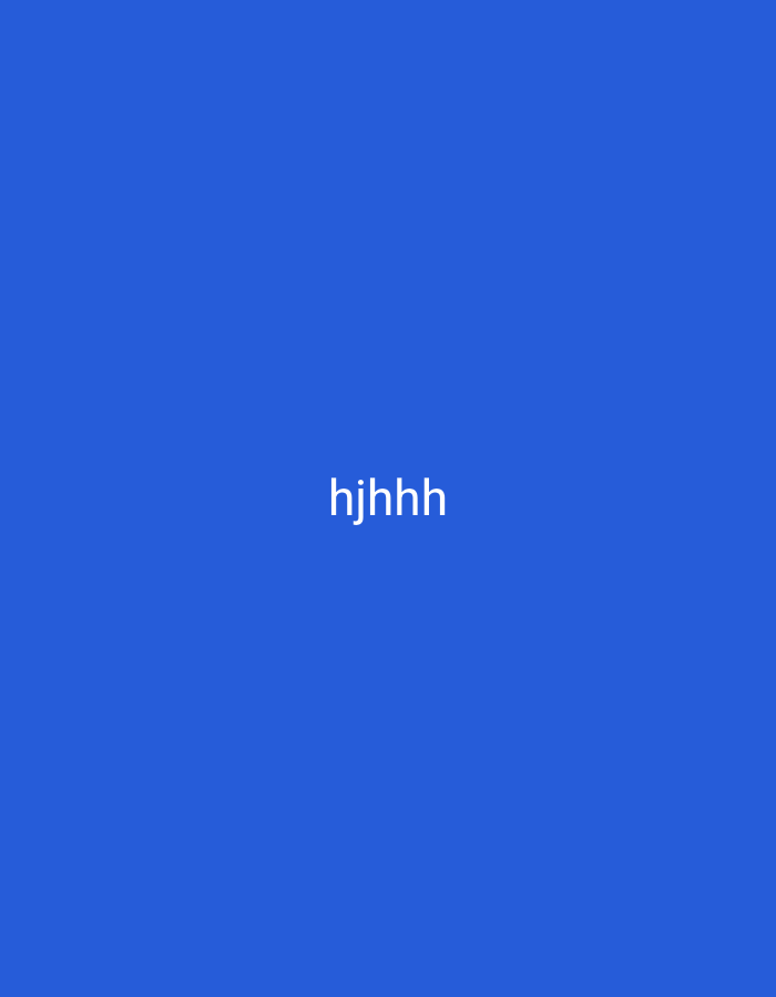 The image is a solid royal blue background with the white text "hjhhh" centered in the middle. There are no people, subjects, objects, or actions depicted in the image. The scene is entirely abstract and digital, with no discernible location in Nsugpe, Nigeria or any other real-world setting.