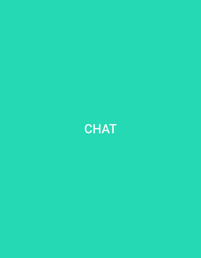 The image displays the word "CHAT" in capital letters, rendered in white sans-serif font, centered horizontally and vertically on a solid teal background. There are no other visible subjects, objects, people, or environmental details. The scene does not depict any identifiable location, including Casablanca, Morocco.