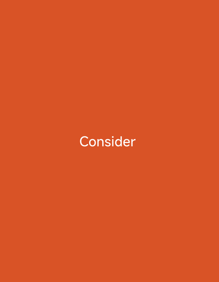 The image is a plain orange background with the word "Consider" written in white text in the center. There is no discernible location within the city of Nsugpe, Nigeria, nor are there any people, subjects, objects, actions, or interactions depicted. The scene is entirely abstract.