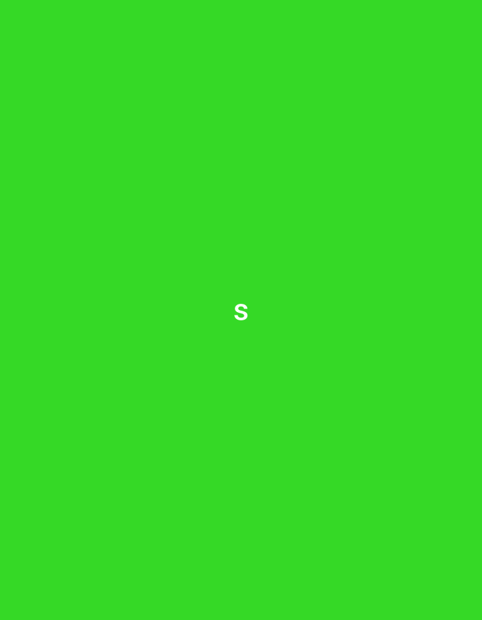 The image shows a green background with the letter "s" in white at the center. There is no indication of a location in Yerevan, Armenia or any other city. There are no people, subjects, objects, actions, or interactions depicted.
