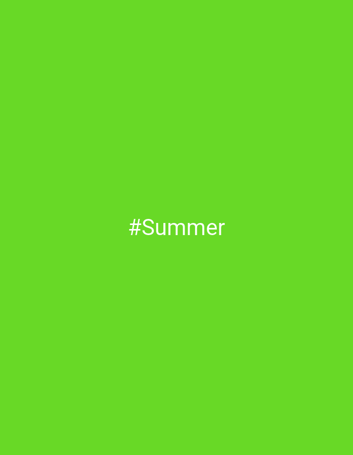 The image is a solid, vibrant lime green background. In the center of the image, the text "#Summer" is displayed in white capital letters. There are no people, objects, or any other discernible elements in the scene. The image does not contain any information or visual cues related to the city of Mesjid Reuntoh, Indonesia.