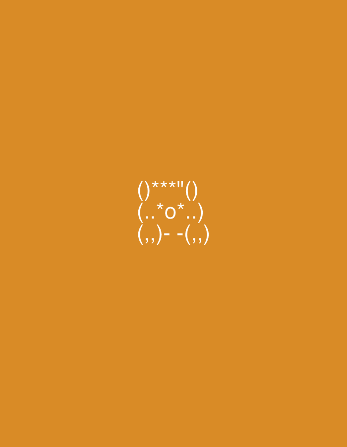The image displays ASCII art in white against an orange background. The ASCII art appears to form a crude representation of a bear's face. The first line consists of parentheses with asterisks between them: `() **** ()`. The second line has parentheses with periods, asterisks, and more periods: `(.. *o* ..)`. The third line shows parentheses with commas, hyphens, and more commas: `(,,) - (,,)`. There are no discernible elements related to the city of Yerevan, Armenia, nor any contextual information about people, actions, or interactions. The environment is solely the orange background.