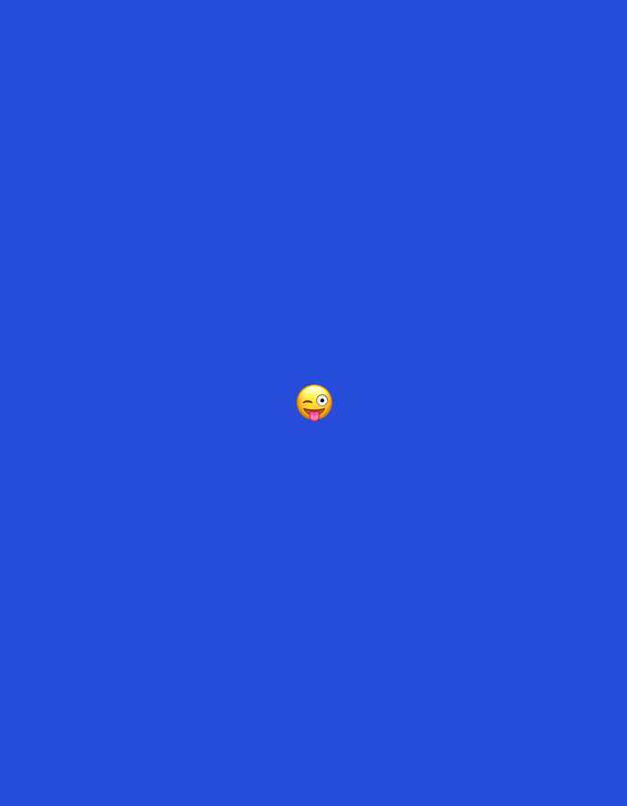 The image is a close-up of a yellow emoji with a winking eye and its tongue sticking out, set against a plain blue background. There are no people, objects, or environmental details depicted. It is not possible to determine the location in Moscow, Russia, as the image provides no such context.