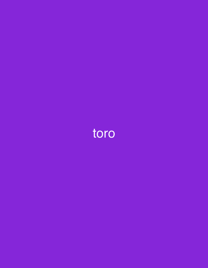 The image displays a minimalist graphic design featuring the word "toro" in white, lowercase sans-serif text. This text is centrally positioned against a solid, vibrant purple background. There are no other discernible subjects, objects, or activities depicted in the image. The solid color and simple text create a clean and straightforward aesthetic. The image itself provides no visual cues regarding time of day, weather, or a specific location within Santa Ana, Venezuela.