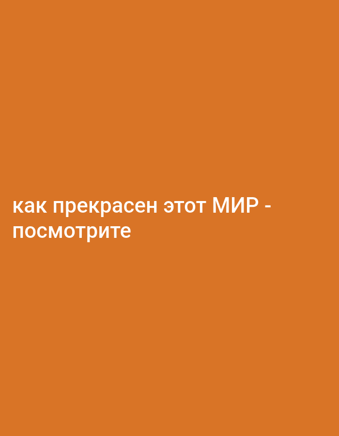 The image shows white text on an orange background. The text reads "как прекрасен этот МИР - посмотрите". This translates to "How beautiful this world is - look". There are no people, objects, or environmental details present in the image, and there is no information about the city of Novosibirsk, Russia.