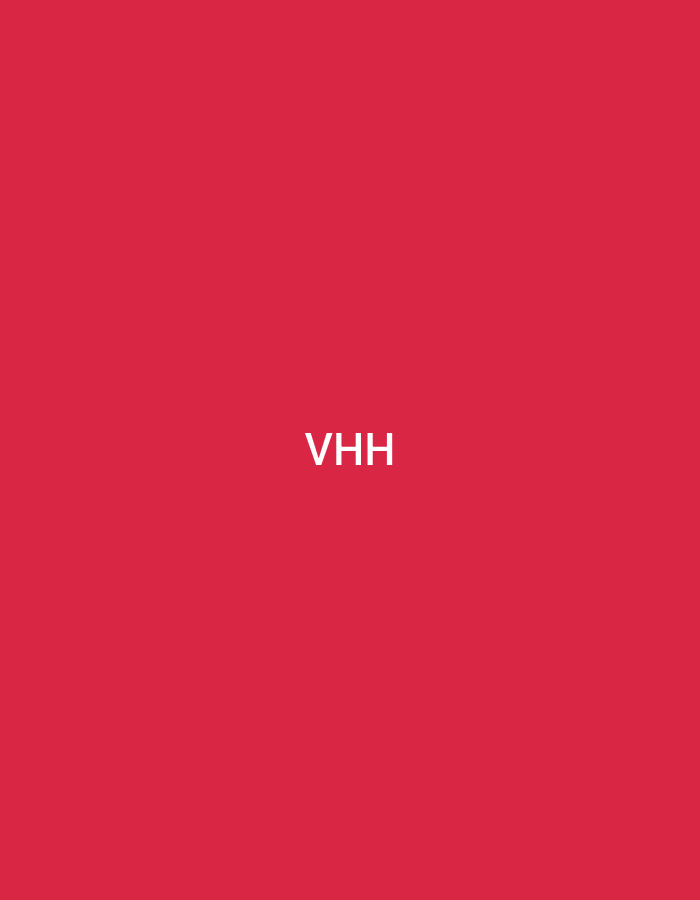 The image presents the white capital letters "VHH" centrally positioned against a solid, uniform red background. There are no discernible scenes, environments, people, subjects, objects, actions, or interactions depicted. Consequently, no information regarding the city of Casablanca, Morocco, or any other specific geographic location can be inferred from the visual content.