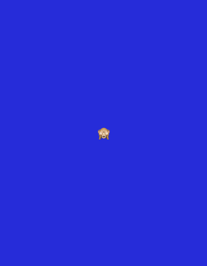 A small, circular emoji depicting a monkey covering its eyes is centered on a solid royal blue background. The emoji is light brown with its hands obscuring its eyes. There are no other discernible objects or people in the image, nor is there any contextual information that would suggest a location in Burgas, Bulgaria.
