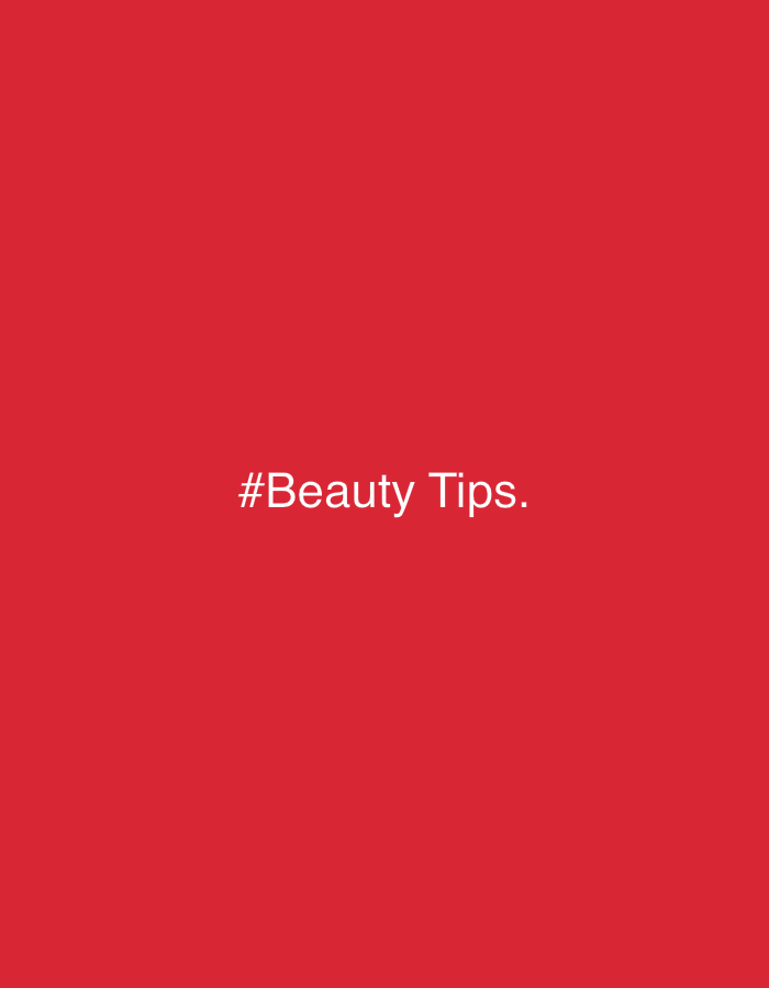 The image features the text "#Beauty Tips." in white on a red background. There is no depiction of Budva, Montenegro or any other identifiable city, people, objects, actions, interactions, or environment beyond the text and background color.