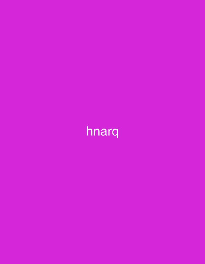 The image displays a solid, vibrant magenta-purple background. Centered on this monochromatic field is the white text "hnarq" in a simple, sans-serif, lowercase font. No other subjects, objects, or scenes are visible. There are no people or activities taking place. The image lacks any visual cues regarding time of day, weather, or emotions. While the provided context indicates Vagharshapat, Armenia, the image itself contains no visual information to confirm or suggest this location; it is an abstract design featuring only a color and text.