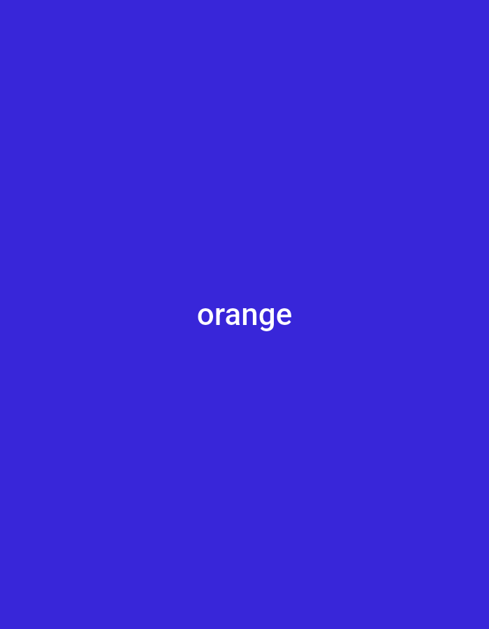 The image displays the word "orange" in white, sans-serif font, centered horizontally and located in the lower half of a solid, deep blue background. There is no discernible information about the city of Homyel, Belarus, or any people, subjects, objects, actions, interactions, or environmental context present in the image.