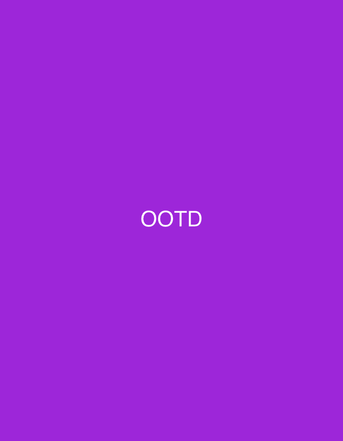 The image displays a uniform, solid purple background situated in the city of Sedlartsi, Bulgaria. Centered on this purple field are the white capital letters "OOTD," rendered in a sans-serif typeface. No other subjects, objects, individuals, actions, or environmental details are discernible within the frame.