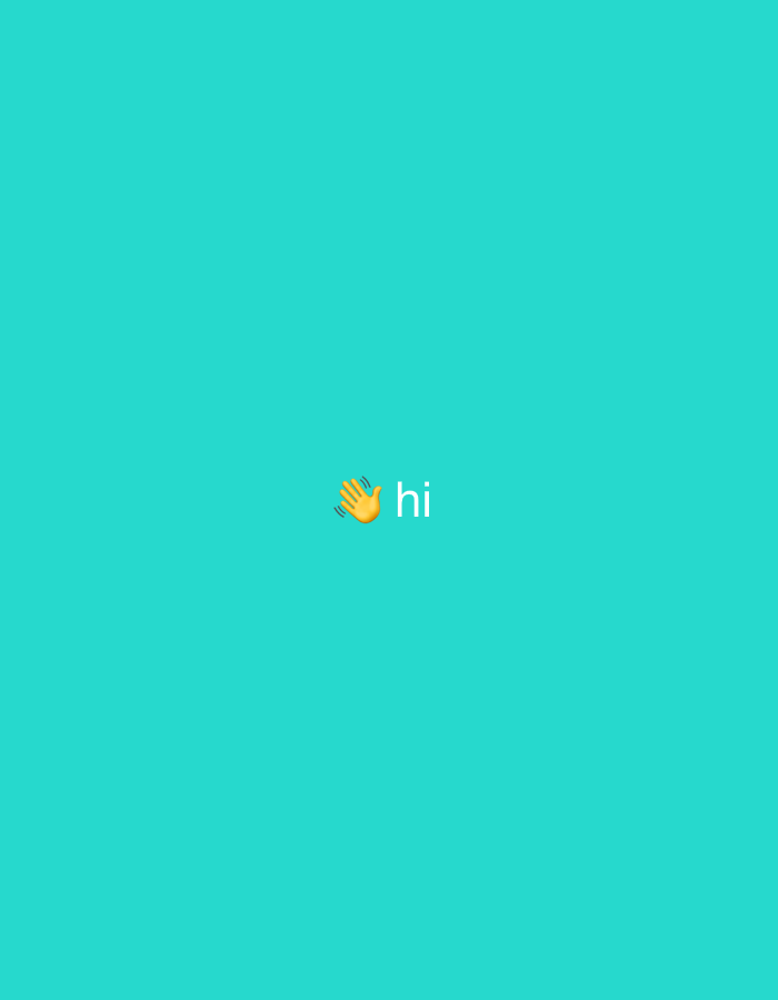 A light teal background contains a waving hand emoji and the word "hi" in white text. The objects are centered. There is no identifiable location within Slavyani, Bulgaria.