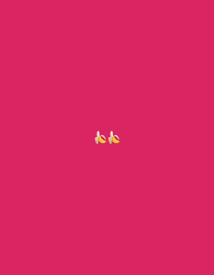 The image is a solid pink background with two banana emojis centered horizontally. The emojis are yellow with a light brown peel and are facing upwards and slightly to the right. There is no discernible location in Islamabad, Pakistan, nor any people or actions depicted.